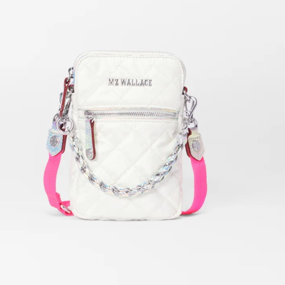 MZ WALLACE MICRO CROSBY Color: Bright White With Iridescent